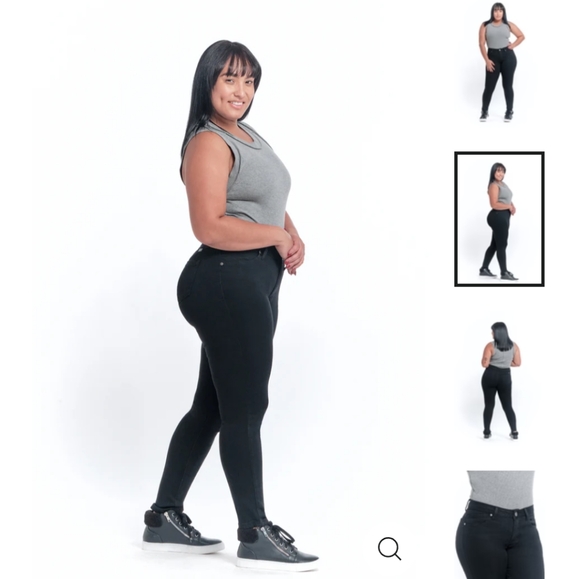 1822 black silk denim skinny jeans - Picture 2 of 8